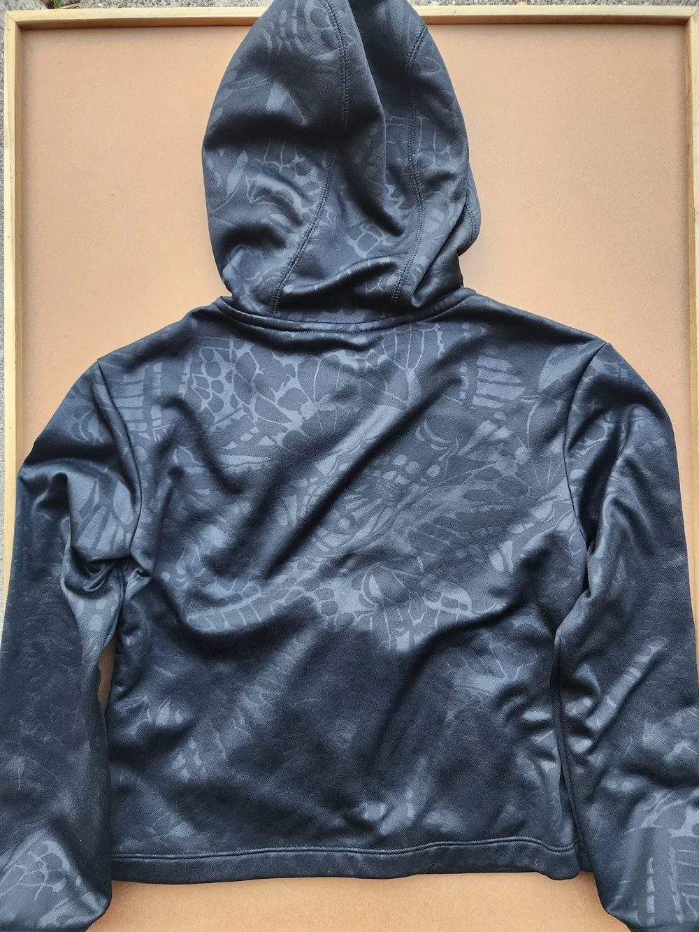 Nike Youth Dri-FIT Therma-FIT 1/4 Zip Pullover Hoodie Patterned Black Medium